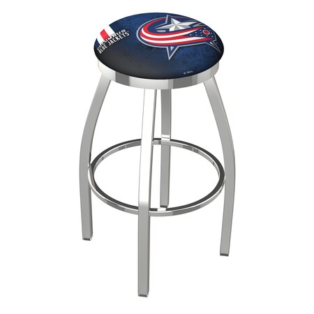 L8C2C Columbus Blue Jackets 36 Swivel Bar Stool With Chrome Finish